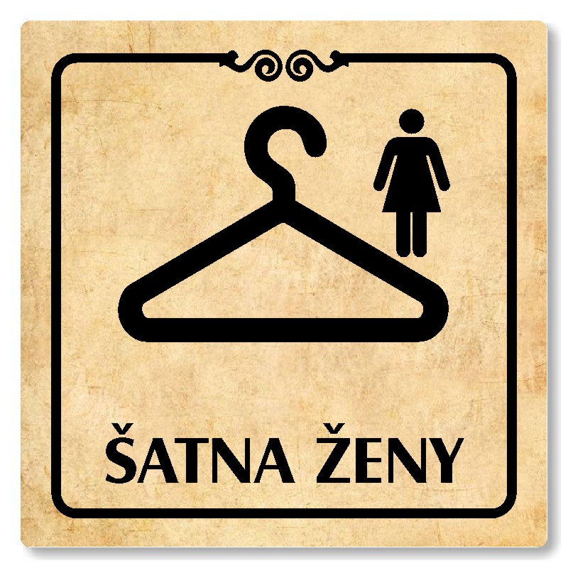 Šatna ženy, 80x80mm, pergamen, Texas